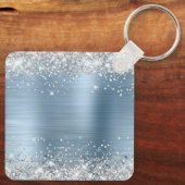 Porte-clés Parties scintillant argentée bleu clair huile Fanc (Verso)
