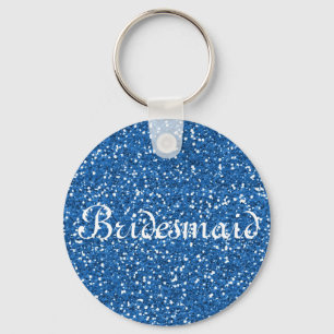 Porte-clés Parties scintillant Bleue Épouse personnalisée