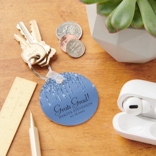 Porte-clés Parties scintillant Bleue Glace | Diplôme de glam (Bureau)