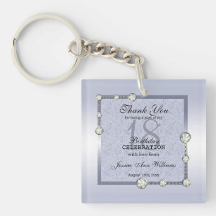 Porte-clés Parties scintillant Bleues & Décoration Diamant A