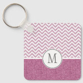 Porte-clés Parties scintillant Chevron de Glam Faux rose (Recto)