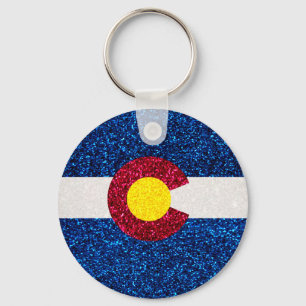 Porte-clés Parties scintillant Colorado drapeau porte - clé