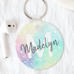 Porte-clés Parties scintillant Coloré Glamour Joli Motif<br><div class="desc">Aesthétiquement jolie chic parties scintillant arrière - plan dans de belles couleurs pastel,  que vous pouvez personnaliser avec votre monogramme et/ou nom personnalisé.</div>
