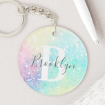 Porte-clés Parties scintillant Coloré Glamour Joli Motif<br><div class="desc">Aesthétiquement jolie chic parties scintillant arrière - plan dans de belles couleurs pastel,  que vous pouvez personnaliser avec votre monogramme et/ou nom personnalisé.</div>
