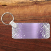 Porte-clés Parties scintillant d'argent clair violet huile Fa (Verso)