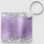 Porte-clés Parties scintillant d'argent clair violet huile Fa (Dos)