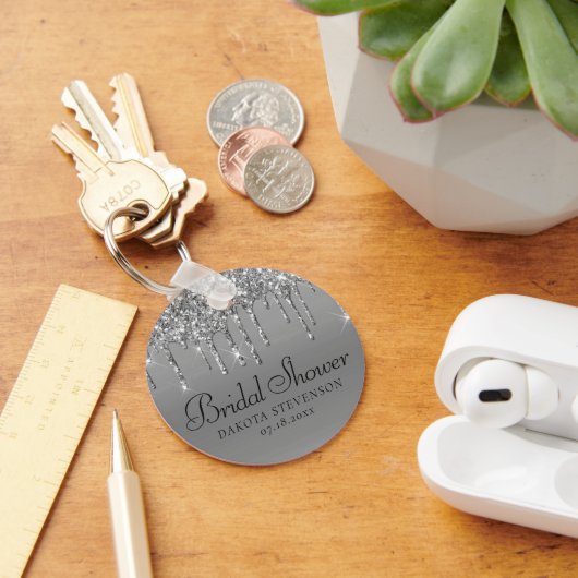 Porte-clés Parties scintillant d'argent en dépôt | Sparkle Di (Bureau)