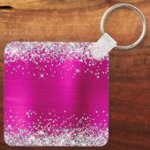 Porte-clés Parties scintillant d'argent Foil rose chaud Fancy (Verso)