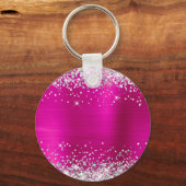Porte-clés Parties scintillant d'argent Foil rose chaud Fancy (Verso)