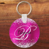 Porte-clés Parties scintillant d'argent Foil rose chaud Fancy (Recto)