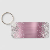 Porte-clés Parties scintillant d'argent rose huile Fancy Mono (Verso)