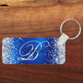Porte-clés Parties scintillant d'argent Royal Blue Foil Fancy (Recto)