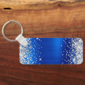 Porte-clés Parties scintillant d'argent Royal Blue Foil Fancy (Verso)