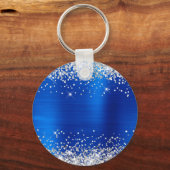 Porte-clés Parties scintillant d'argent Royal Blue Foil Fancy (Verso)