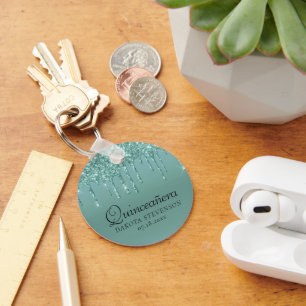 Porte-clés Parties scintillant de remplissage Mint Turquois