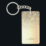 Porte-clés Parties scintillant d'or Monogramme métallique Nom<br><div class="desc">Gold Faux Foil Parties scintillant à étincelles métalliques broyés Monogramme de métal brossé Nom Porte - clé. Cela rend le cadeau parfait pour 16 ans,  mariage,  douche nuptiale,  anniversaire,  baby shower ou bachelorette pour quelqu'un qui aime le luxe glam et les styles chic.</div>