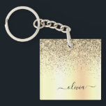 Porte-clés Parties scintillant d'or Monogramme métallique Nom<br><div class="desc">Gold Faux Foil Parties scintillant à étincelles métalliques broyés Monogramme de métal brossé Nom Porte - clé. Cela rend le cadeau parfait pour 16 ans,  mariage,  douche nuptiale,  anniversaire,  baby shower ou bachelorette pour quelqu'un qui aime le luxe glam et les styles chic.</div>