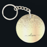 Porte-clés Parties scintillant d'or Monogramme métallique Nom<br><div class="desc">Gold Faux Foil Parties scintillant à étincelles métalliques broyés Monogramme de métal brossé Nom Porte - clé. Cela rend le cadeau parfait pour 16 ans,  mariage,  douche nuptiale,  anniversaire,  baby shower ou bachelorette pour quelqu'un qui aime le luxe glam et les styles chic.</div>