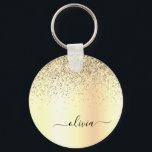 Porte-clés Parties scintillant d'or Monogramme métallique Nom<br><div class="desc">Gold Faux Foil Metallic Sparkle Parties scintillant brossé Métal Monogramme Nom Clés (Porte - clé). Cela rend le cadeau parfait pour 16 ans,  mariage,  douche nuptiale,  anniversaire,  baby shower ou bachelorette pour quelqu'un qui aime le luxe glam et les styles chic.</div>