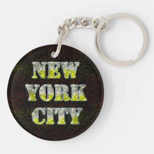 Porte-clés Parties scintillant d'or Silver de New York