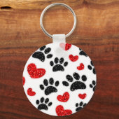 Porte-clés Parties scintillant Empreintes de pattes De Chien  (Recto)