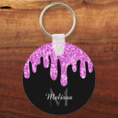 Porte-clés Parties scintillant étincelante rose noir Monogram (Verso)
