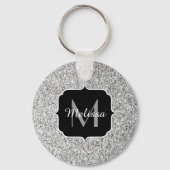 Porte-clés Parties scintillant gris argent scintille Monogram (Recto)