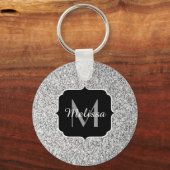 Porte-clés Parties scintillant gris argent scintille Monogram (Recto)