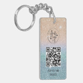 Porte-clés Parties scintillant Holographique Code QR Logo Ent (Devant gauche)