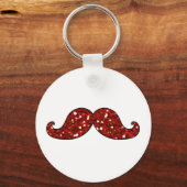 Porte-clés Parties scintillant IMPRIMÉE FUNNY RED MUSTACHE (Recto)