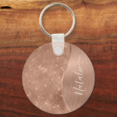Porte-clés Parties scintillant métal Rose or personnalisé (Recto)
