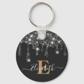 Porte-clés Parties scintillant moderne Black et Gold Drives M (Verso)