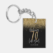 Porte-clés parties scintillant moderne design en noir et or 7 (Devant gauche)