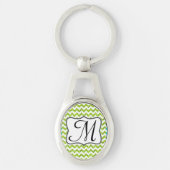 Porte-clés Parties scintillant moderne Lime Gree Chevron Zig (Devant)