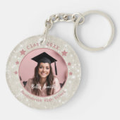Porte-clés Parties scintillant moderne Pink Photo Graduation (Dos)