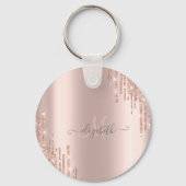 Porte-clés Parties scintillant modernes Rose Monogramme or  (Recto)