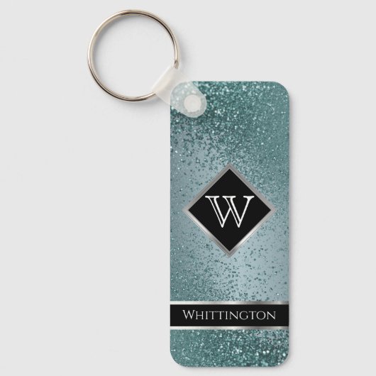 Porte-clés Parties scintillant Monogram Twinkle - Turquoise (Recto)