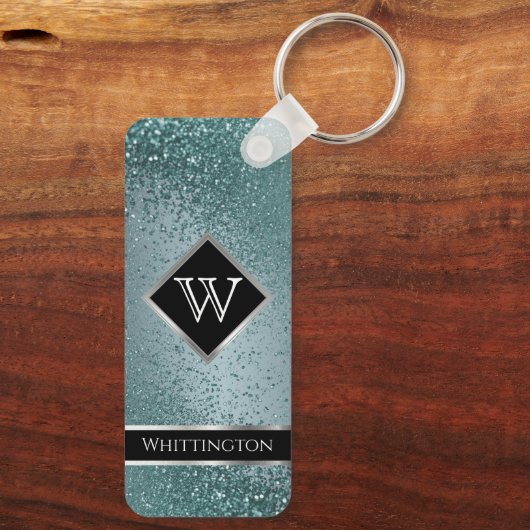 Porte-clés Parties scintillant Monogram Twinkle - Turquoise (Verso)