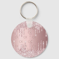 Parties scintillant monogramme rose goutte poussié