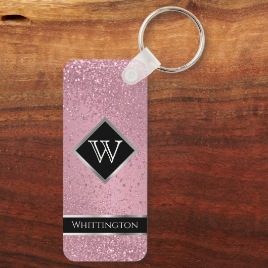 Porte-clés Parties scintillant Monogramme Twinkle - Rose rose (Verso)