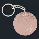 Porte-clés Parties scintillant rose brillante Rose fille Mono<br><div class="desc">Girly Rose Gold - Blush Pink Sparkle Parties scintillant Script Monogramme Nom Porte - clé. Cela rend le cadeau parfait pour 16 ans,  mariage,  douche nuptiale,  anniversaire,  baby shower ou bachelorette pour quelqu'un qui aime le luxe glam et les styles chic.</div>