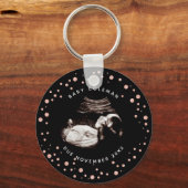 Porte-clés Parties scintillant rose de grossesse Sonogramme U (Recto)