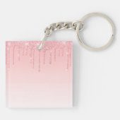 Porte-clés Parties scintillant rose design moderne (Dos)