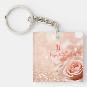 Porte-clés Parties scintillant Rose or Arrière - plan et Rose