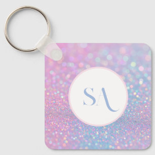 Porte-clés Parties scintillant rose Pastel personnalisée avec
