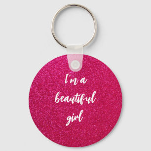 Porte-clés Parties scintillant rose pastel romantique