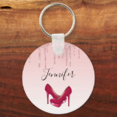 Porte-clés Parties scintillant roses modernes et talons hauts (Verso)