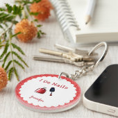 Porte-clés Parties scintillant rouge de la technologie des on (Devant droit)