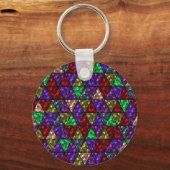 Porte-clés Parties scintillant. Rouge, vert, violet. (Recto)
