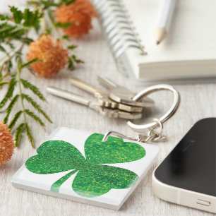 Porte-clés Parties scintillant Shamrock Porte - clé acrylique